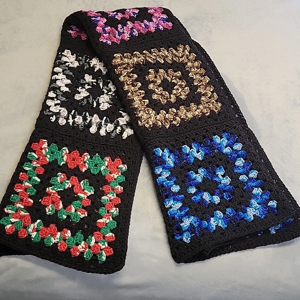 Granny Square Crochet Blanket, 65